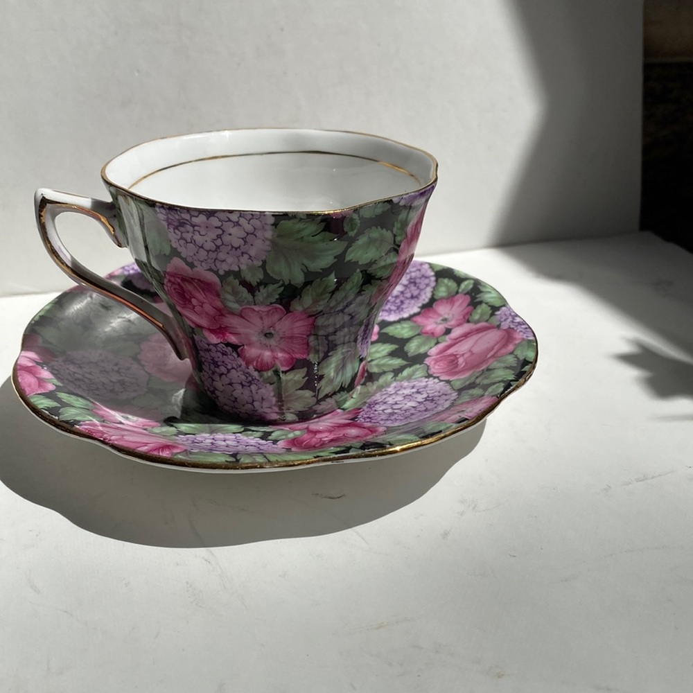 Rosina Chintz Fine Bone China teacup and saucer